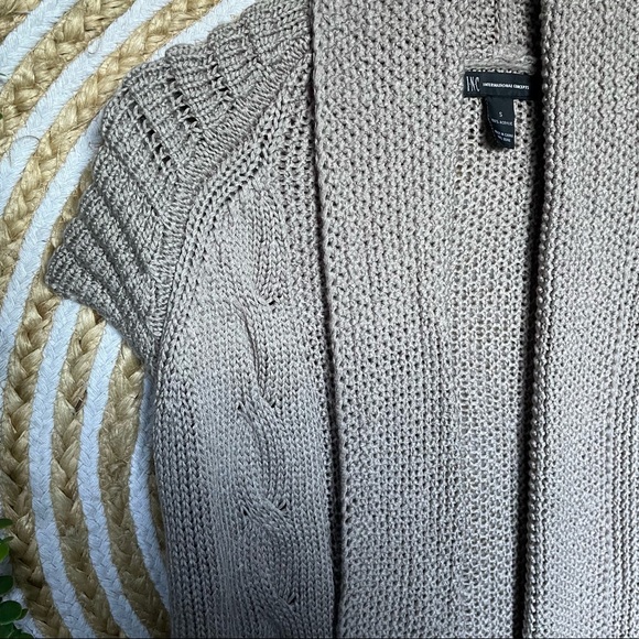 INC International Concepts Womens Short Sleeve Chunky Sweater Cardigan Size S - Picture 3 of 6